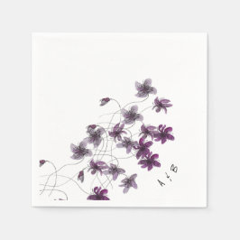 Wilde Violets Wasserfarben Handgemalt Serviette