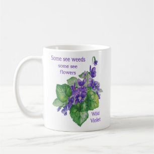 Wilde Violett-Blume Einige sehen Unkrautquote Kaffeetasse