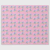 Wilde violette Blume rosa Geschenkpapier (Flach)