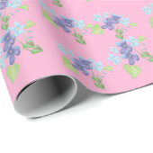 Wilde violette Blume rosa Geschenkpapier (Rolleneckpunkt)
