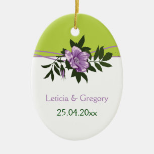 Wilde violette Rose Blumenzwiebelsaft Keramik Ornament