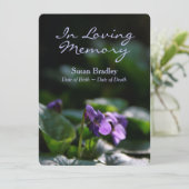 Wilde Violetten Feier zur Beerdigungskarte des Leb Einladung (Stehend Vorderseite)