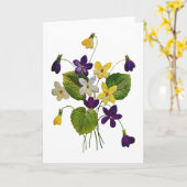 Wilde Violetten, in Crewel Stickerei gefertigt Karte (Gelbe Blume)