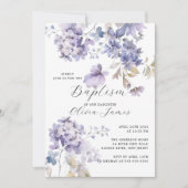 Wilde Violetten Taufe Einladung (Vorderseite)