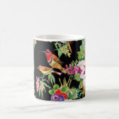 Wilde Vögel Blume: Schwarz Vintag Kaffeetasse (Mittel)