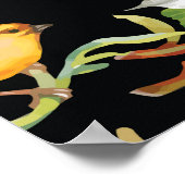 Wilde Vögel Blume: Schwarz Vintag Poster (Ecke)