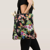 Wilde Vögel Blume: Schwarz Vintag Tasche (Von Nahem)