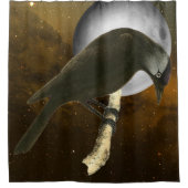 Wilde Vögel Kunst - Moon Raven Duschvorhang (Vorderseite)