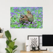Wilde Wachteln Poster (Heimbüro)