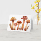 Wilde Wald-Pilze im Gras Karte (Gelbe Blume)