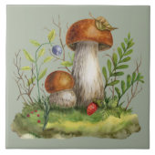 Wilde Wald-Pilze und Beeren Fliese (Vorderseite)