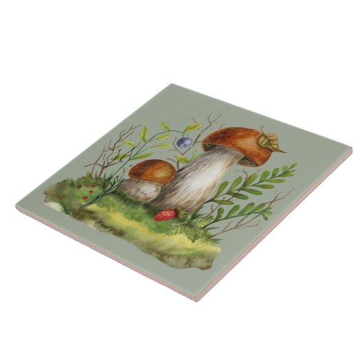 Wilde Wald-Pilze und Beeren Fliese (Seite)