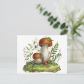 Wilde Wald-Pilze und Beeren Postkarte (Stehend Vorderseite)