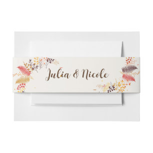 Wilde Waldblumen Farn Pilze Laub Hochzeit Einladungsbanderole