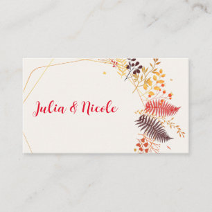 Wilde Waldblumen Farn Pilze Laub Hochzeit Platzkarte