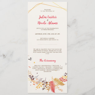 Wilde Waldblumen Farn Pilze Laub Hochzeit Programm
