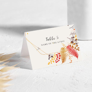 Wilde Waldblumen Pilze Hochzeitsplatzkarte Tischnummer