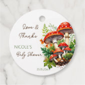 Wilde Waldpilze Babydusche danke Geschenkanhänger (Vorderseite)