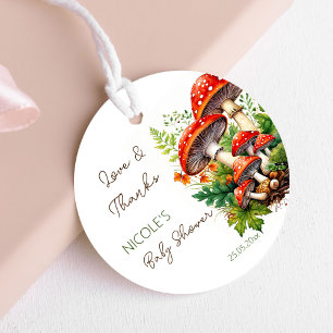 Wilde Waldpilze Babydusche danke Geschenkanhänger