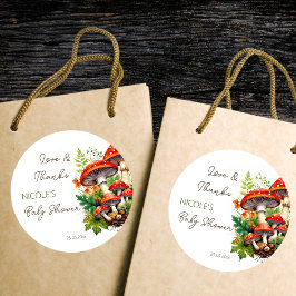 Wilde Waldpilze Babydusche danke Ihnen für die Runder Aufkleber