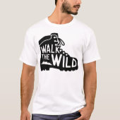 Wilde Wanderung Wanderschuh Grafikdesign T-Shirt (Vorderseite)