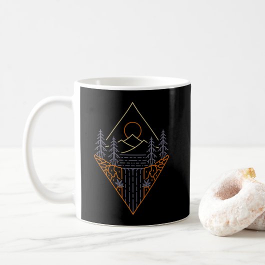 Wilde Wasserfälle Kaffeetasse (Mit Donut)