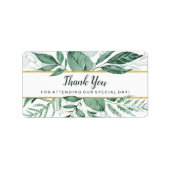 Wilde Wasserfarben Blätter Jäger Grüne Hochzeit Adressaufkleber (Vorne)