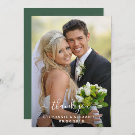 Wilde Wasserfarben Blätter Jäger Grüne Hochzeit Dankeskarte