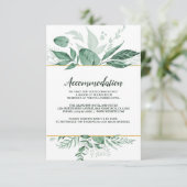 Wilde Wasserfarben Blätter Jäger Grüne Hochzeit Einladung (Stehend Vorderseite)