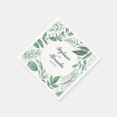 Wilde Wasserfarben Blätter Jäger Grüne Hochzeit Serviette (Ecke)