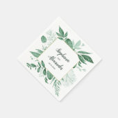 Wilde Wasserfarben Blätter Jäger Grüne Hochzeit Serviette (Ecke)