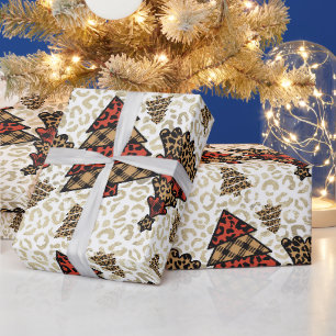 Wilde Weihnachtsbäume Geschenkpapier