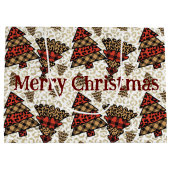 Wilde Weihnachtsbäume Umschlagpapier Große Geschenktüte (Rückseite)