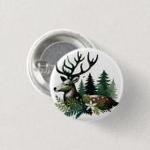 Wilde Weihnachtszeit-Blume Button (Vorne & Hinten)