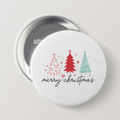 Wilde Weihnachtszeit-Blume Button (Vorne & Hinten)