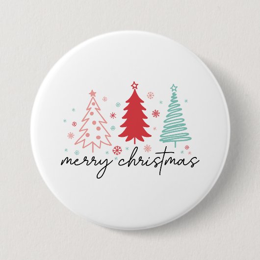 Wilde Weihnachtszeit-Blume Button (Vorderseite)