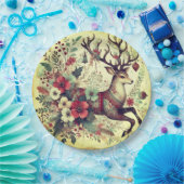 Wilde Weihnachtszeit-Blume Pappteller (Party)