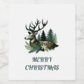 Wilde Weihnachtszeit-Blume Weinetikett (Einzelnes Label)