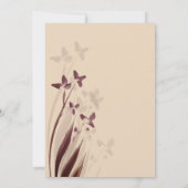 Wilde & weinbefleckte Wasserfarben-Blumen Einladung (Rückseite)
