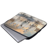 Wilde Weiße Pferde Laptopschutzhülle (Vorne Knopf)