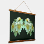 Wilde weiße Rambling-Rose Abstrakt Wandteppich Mit Holzrahmen (Gewinkelt)