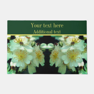 Wilde weiße Rambling Rose Blume Personalisiert Fußmatte