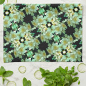 Wilde weiße Rose Blumenmuster Geschirrtuch (Gefaltet)