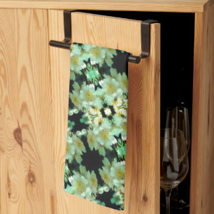 Wilde weiße Rose Blumenmuster Geschirrtuch