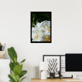 Wilde weiße Rosen 3 Blumenfotografie-Poster Poster (Heimbüro)