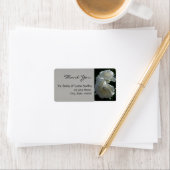 Wilde Weiße Rosen Danke, Label 1 Adressaufkleber (Insitu)