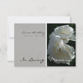 Wilde weiße Rosen in Erinnerungsankündigung Einladung