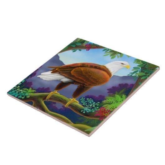 Wilde Weißkopfseeadler-Fliese Fliese (Seite)