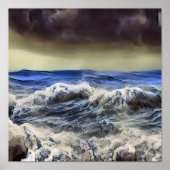 Wilde Wellen am Ozean - Poster (Vorne)