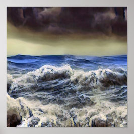 Wilde Wellen am Ozean - Poster
